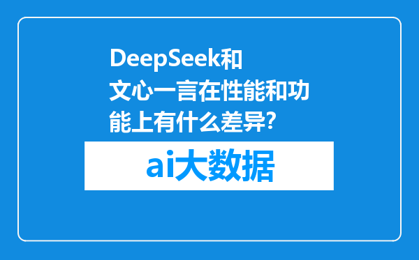 DeepSeek和文心一言在性能和功能上有什么差异？