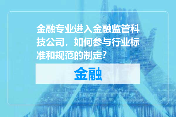 金融专业进入金融监管科技公司，如何参与行业标准和规范的制定？