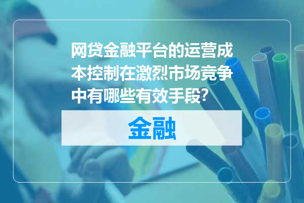 网贷金融平台的运营成本控制在激烈市场竞争中有哪些有效手段？