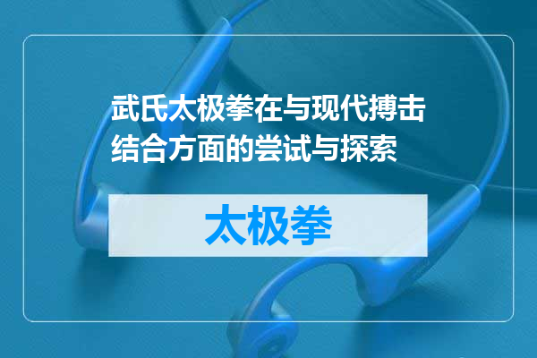 武氏太极拳在与现代搏击结合方面的尝试与探索