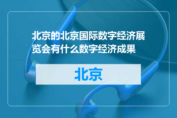 北京国际数字经济展览会有什么数字经济成果
