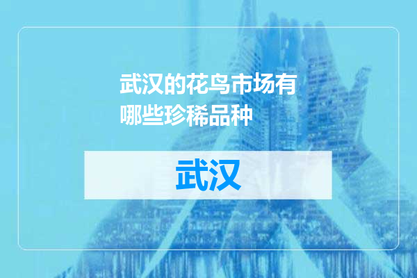 武汉的花鸟市场有哪些珍稀品种