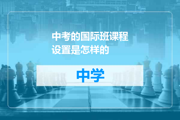 中考的国际班课程设置是怎样的