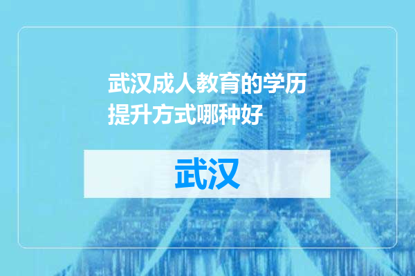 武汉成人教育的学历提升方式哪种好