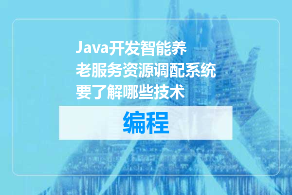 Java开发智能养老服务资源调配系统要了解哪些技术
