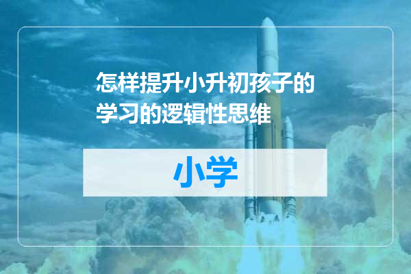怎样提升小升初孩子的学习的逻辑性思维