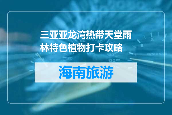 三亚亚龙湾热带天堂雨林特色植物打卡攻略