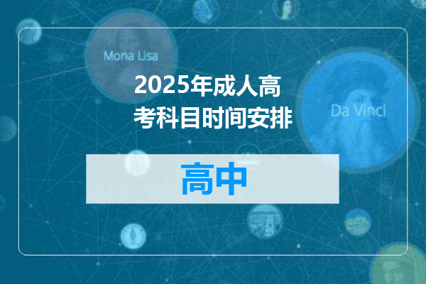 2025年成人高考科目时间安排