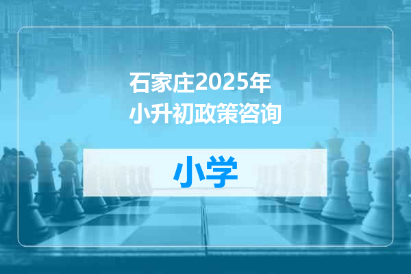石家庄2025年小升初政策咨询