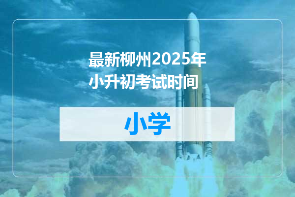 最新柳州2025年小升初考试时间
