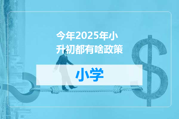 今年2025年小升初都有啥政策