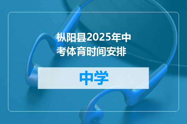 枞阳县2025年中考体育时间安排