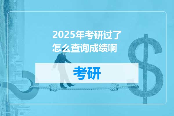 2025年考研过了怎么查询成绩啊