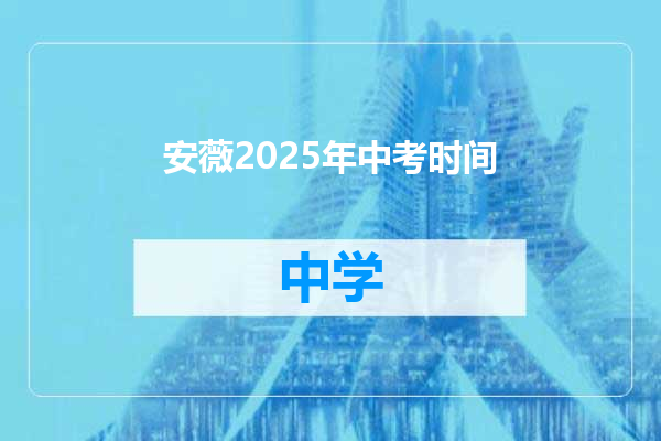 安薇2025年中考时间