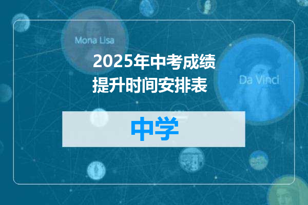 2025年中考成绩提升时间安排表