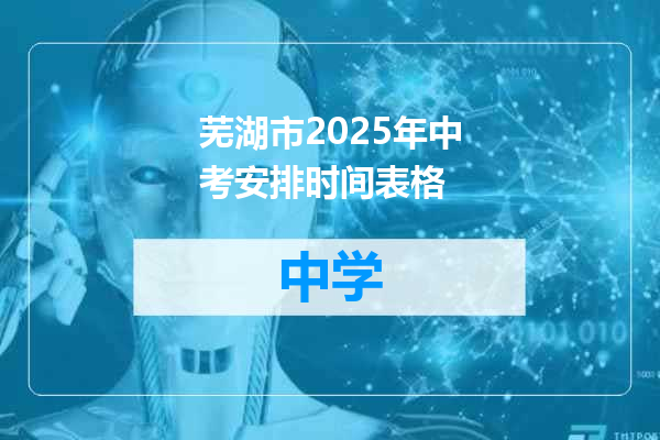 芜湖市2025年中考安排时间表格