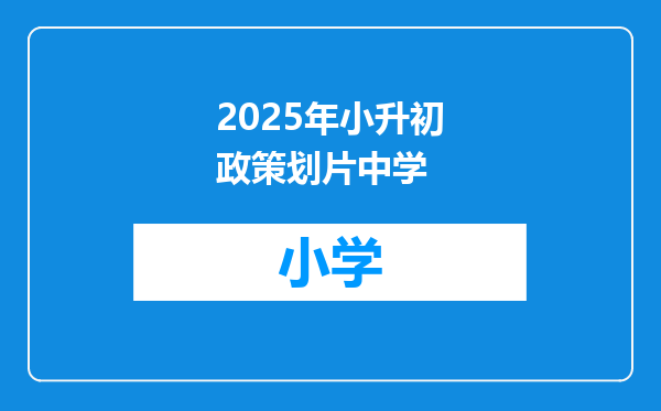 2025年小升初政策划片中学