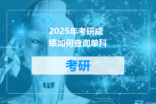 2025年考研成绩如何查询单科