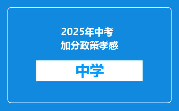 2025年中考加分政策孝感