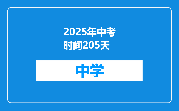 2025年中考时间205天