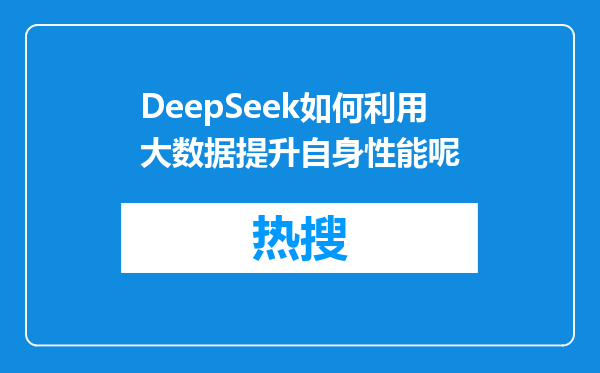 DeepSeek如何利用大数据提升自身性能呢