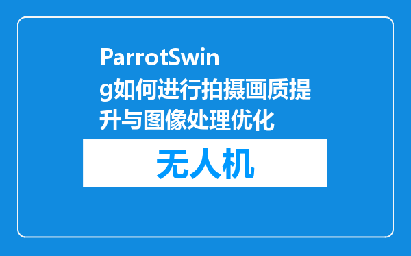 ParrotSwing如何进行拍摄画质提升与图像处理优化