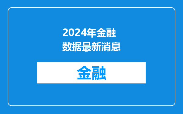 2024年金融数据最新消息