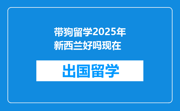 带狗留学2025年新西兰好吗现在