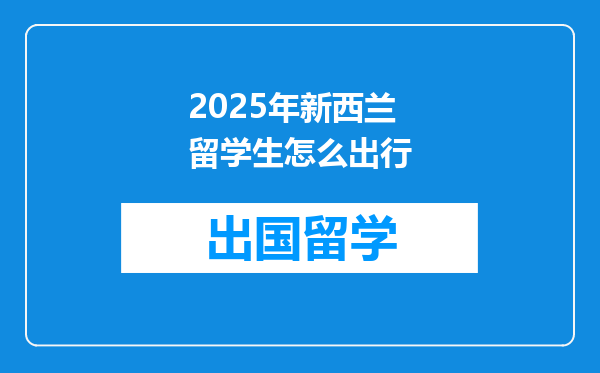 2025年新西兰留学生怎么出行