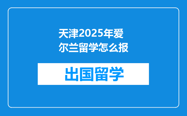 天津2025年爱尔兰留学怎么报
