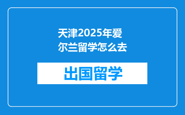 天津2025年爱尔兰留学怎么去