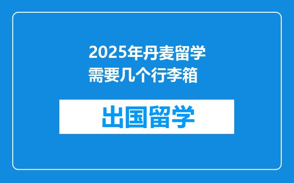 2025年丹麦留学需要几个行李箱