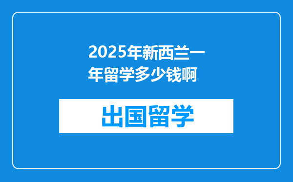 2025年新西兰一年留学多少钱啊