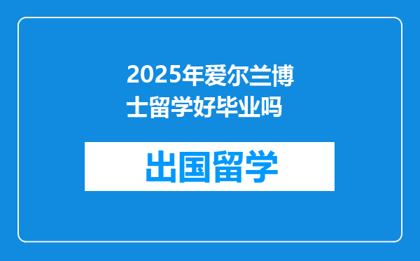 2025年爱尔兰博士留学好毕业吗