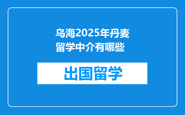 乌海2025年丹麦留学中介有哪些