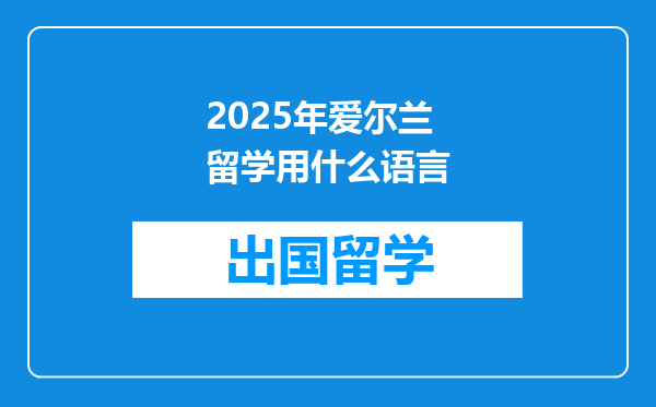 2025年爱尔兰留学用什么语言
