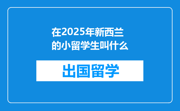 在2025年新西兰的小留学生叫什么