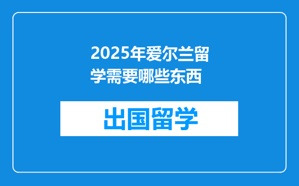 2025年爱尔兰留学需要哪些东西