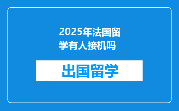 2025年法国留学有人接机吗