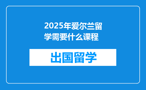 2025年爱尔兰留学需要什么课程