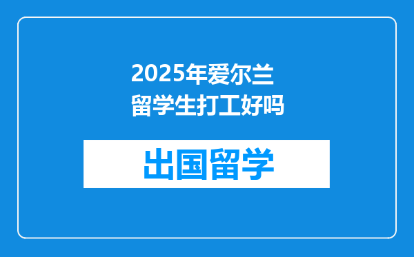 2025年爱尔兰留学生打工好吗