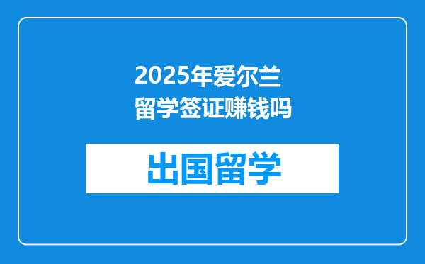 2025年爱尔兰留学签证赚钱吗
