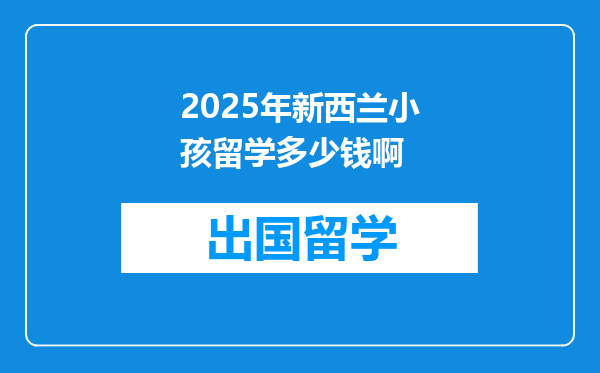 2025年新西兰小孩留学多少钱啊