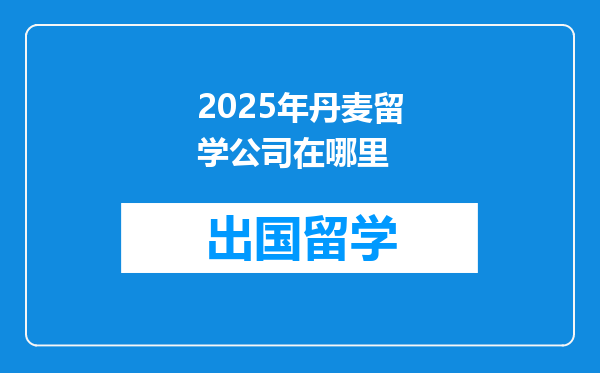 2025年丹麦留学公司在哪里
