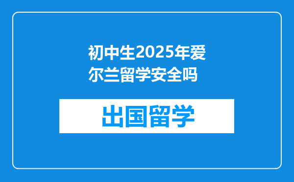 初中生2025年爱尔兰留学安全吗