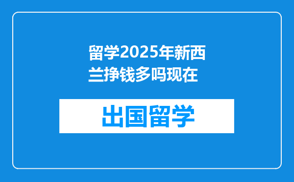 留学2025年新西兰挣钱多吗现在