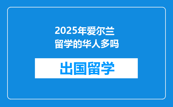2025年爱尔兰留学的华人多吗