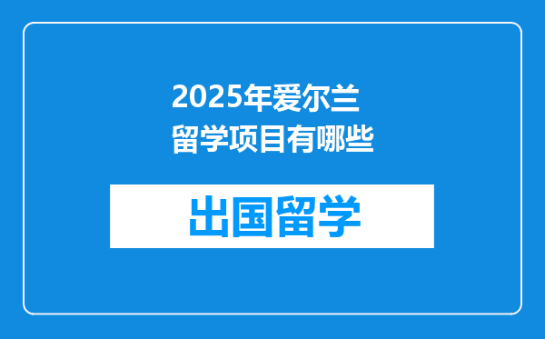 2025年爱尔兰留学项目有哪些