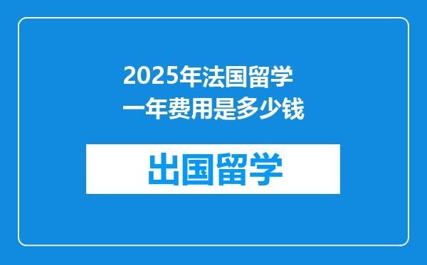 2025年法国留学一年费用是多少钱
