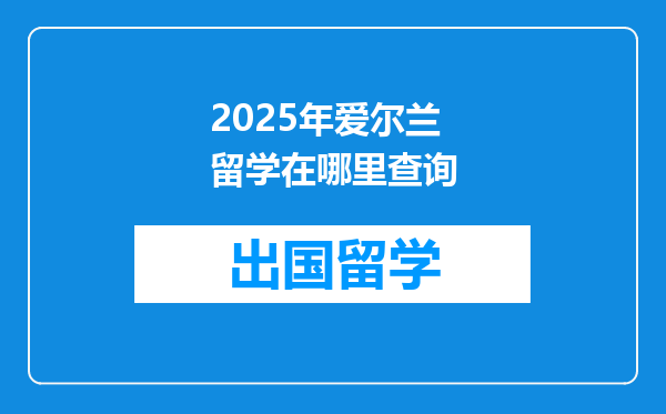 2025年爱尔兰留学在哪里查询